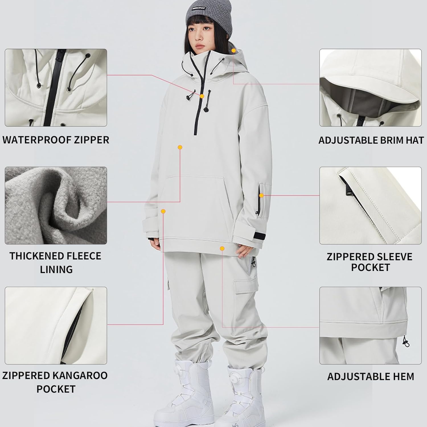 RIUIYELE Women's Ski Suit Outdoor Sports Snowboarding Jacket and Pants Waterproof Breathable Snow Suit Klein Blue L - Image 5