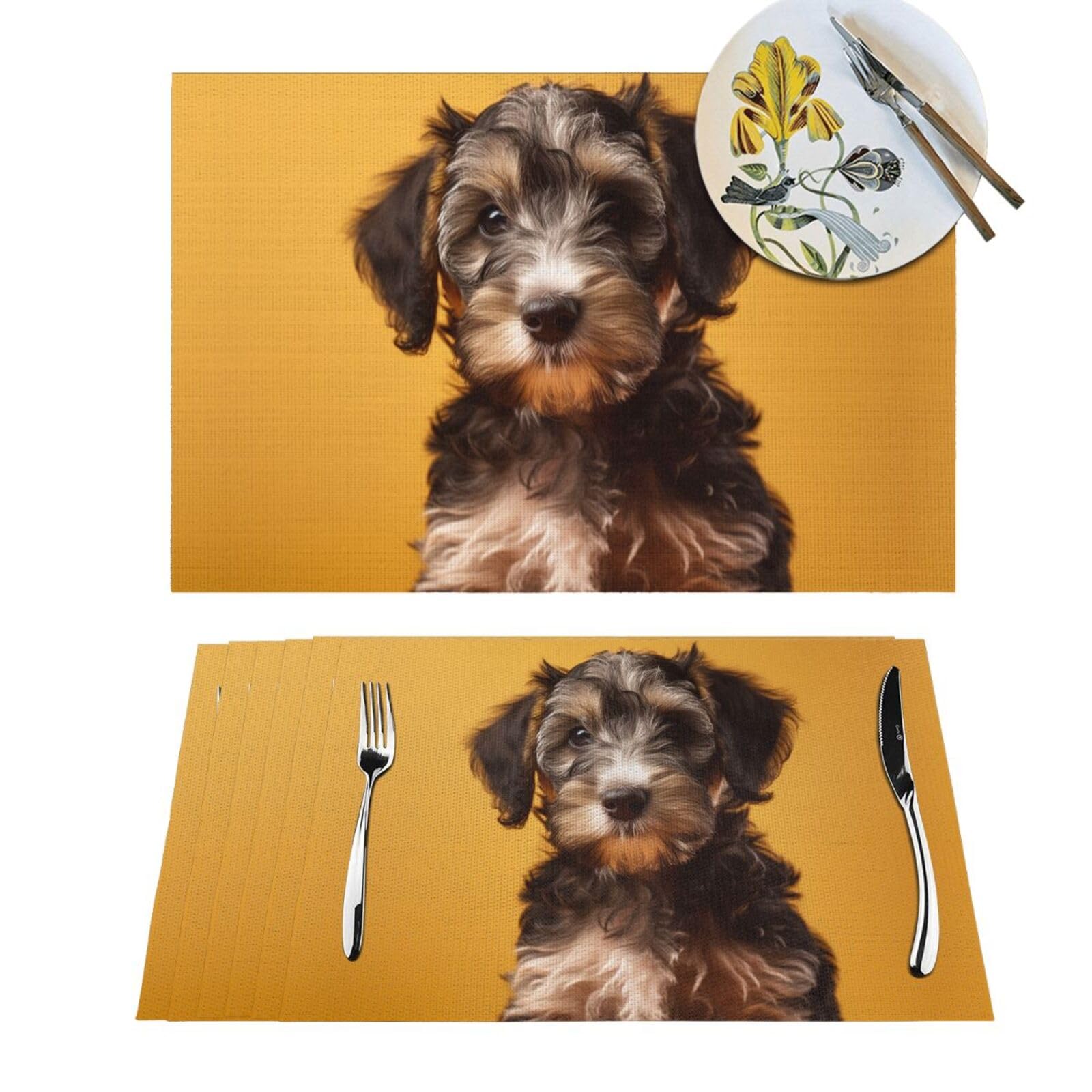 Napperon cuisine en PVC noir tressé antidérapant lot de 4 sets de table de salle à manger