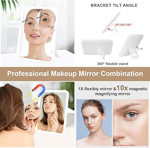 Miniatura 5 de PEEH Bolsa de maquillaje, Trébol Beige, Bolsa de maquillaje con espejo