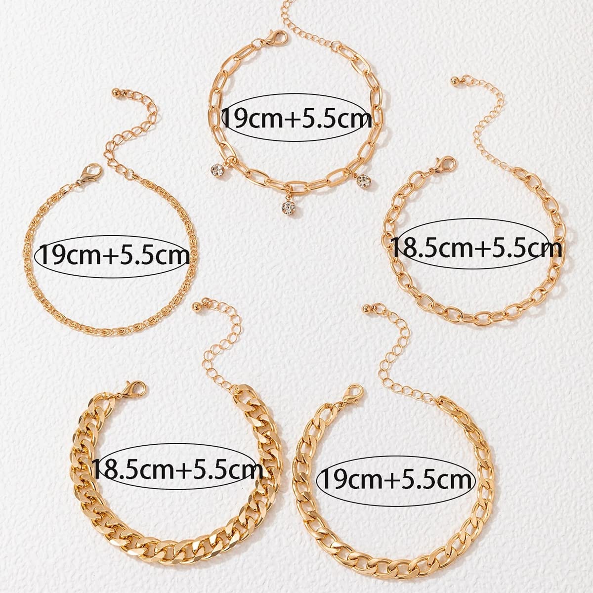 Contemporary Stackable Bracelet Set - Plated & Toned - Set of 5