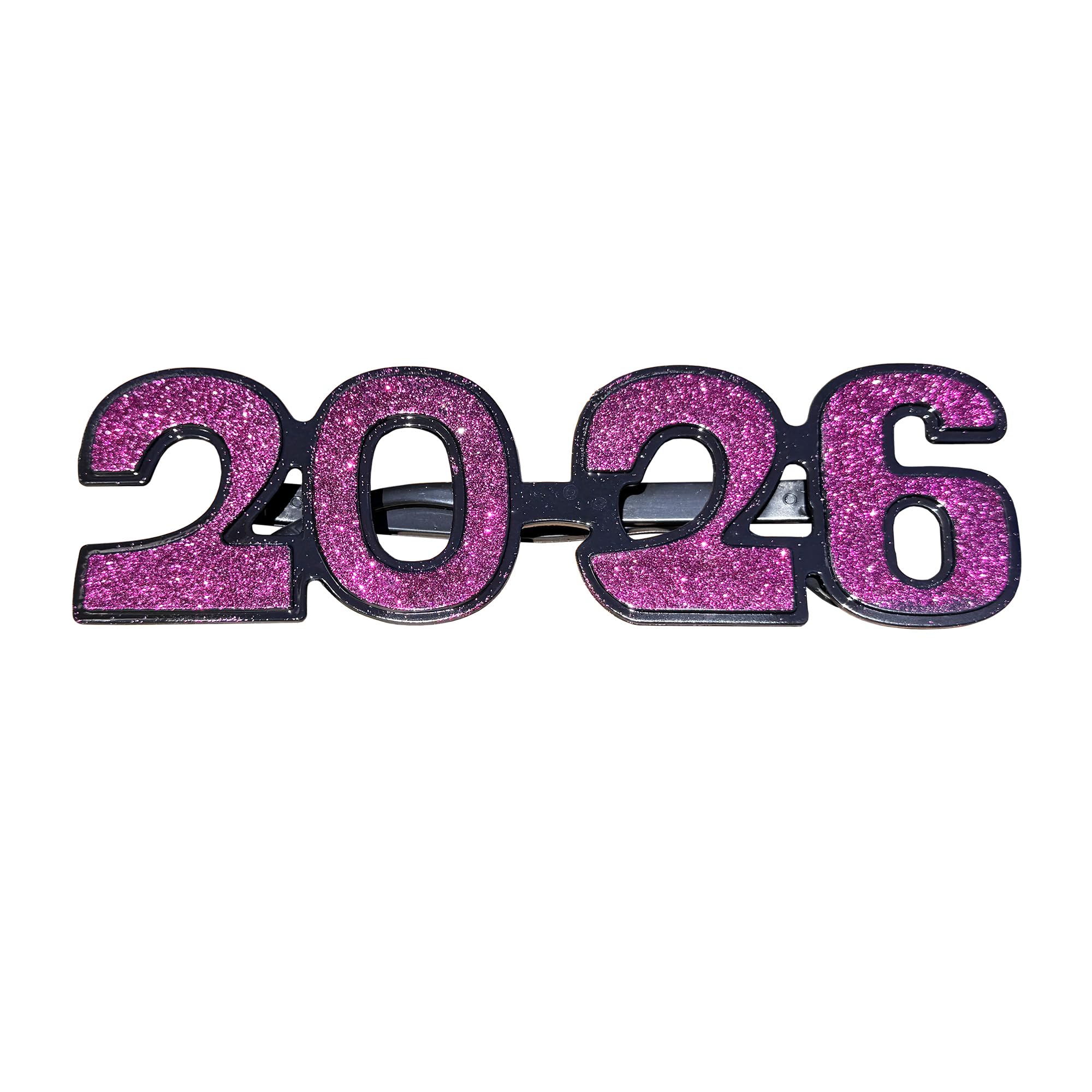 Paquete de 12 gafas de fiesta de plástico con purpurina de año nuevo 2023