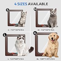 Vista 2 de Puerta extra grande para gatos, puerta para mascotas para perro o gato, 4 modos de interruptor de bloqueo puerta interior para puerta de gato