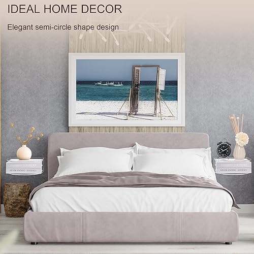 Miniatura 4 de HMYHUM Juego de 2 mesitas de noche flotantes de acrílico, mesa de noche montada en la pared para dormitorio, colgar, carga de 8 libras, 10.5