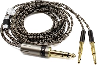 Youkamoo 6.35mm Headphone Cable 6ft/1.8m 8 Core Silver Plated Braided Replacement Upgrade Cable Compatible with Meze 99 Classics 99 Neo Headphones