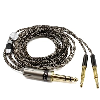 Youkamoo 6.35mm Headphone Cable 6ft/1.8m 8 Core Silver Plated Braided Replacement Upgrade Cable Compatible with Meze 99 Classics 99 Neo Headphones