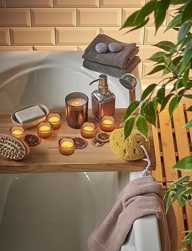 Miniatura 7 de Vixdonos Juego de 12 portavelas de vidrio con rayas verticales, pequeños y bonitos portavelas votivas a granel para centros de mesa, fiestas, bodas