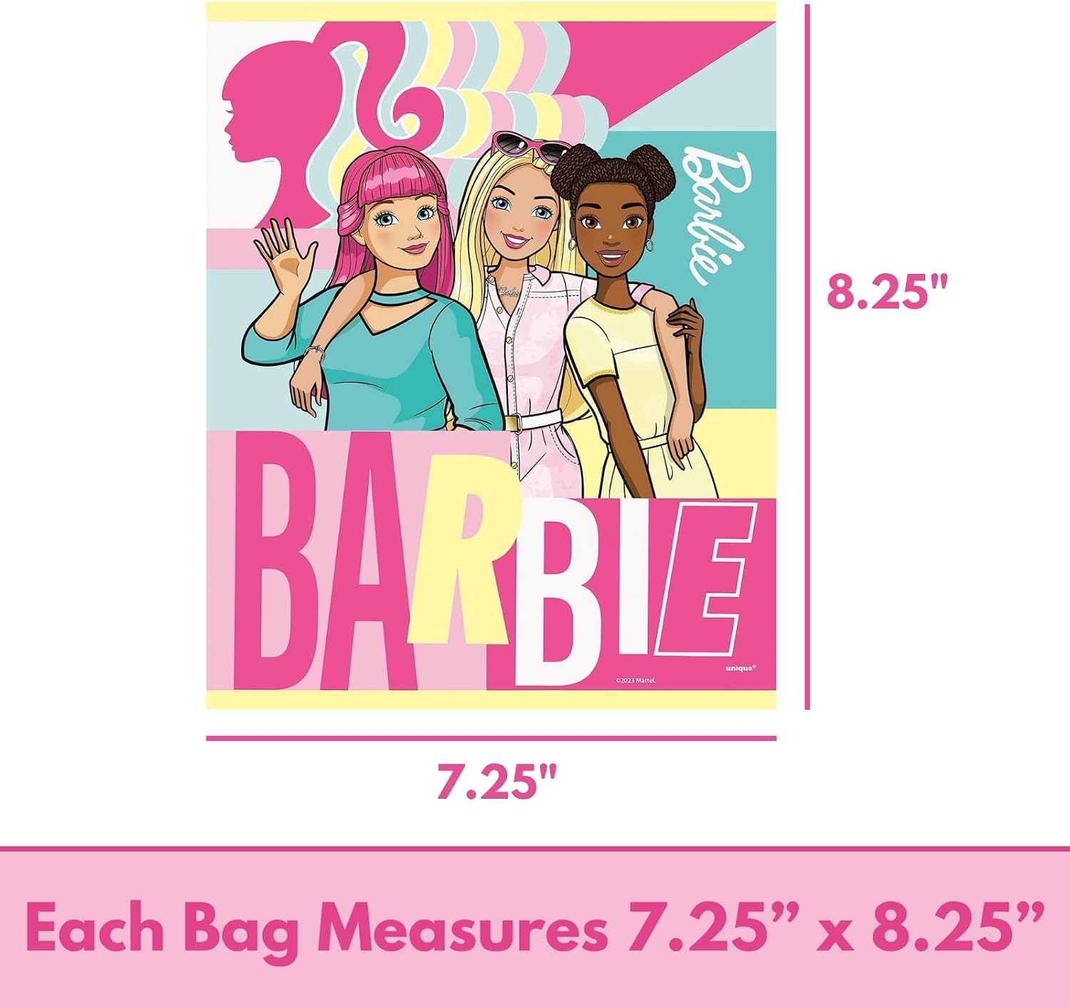 Unique Barbie Party Bags - Barbie Party Decorations - 24 Goodie Bags, Checklist - 24 Guests - Birthday Decorations