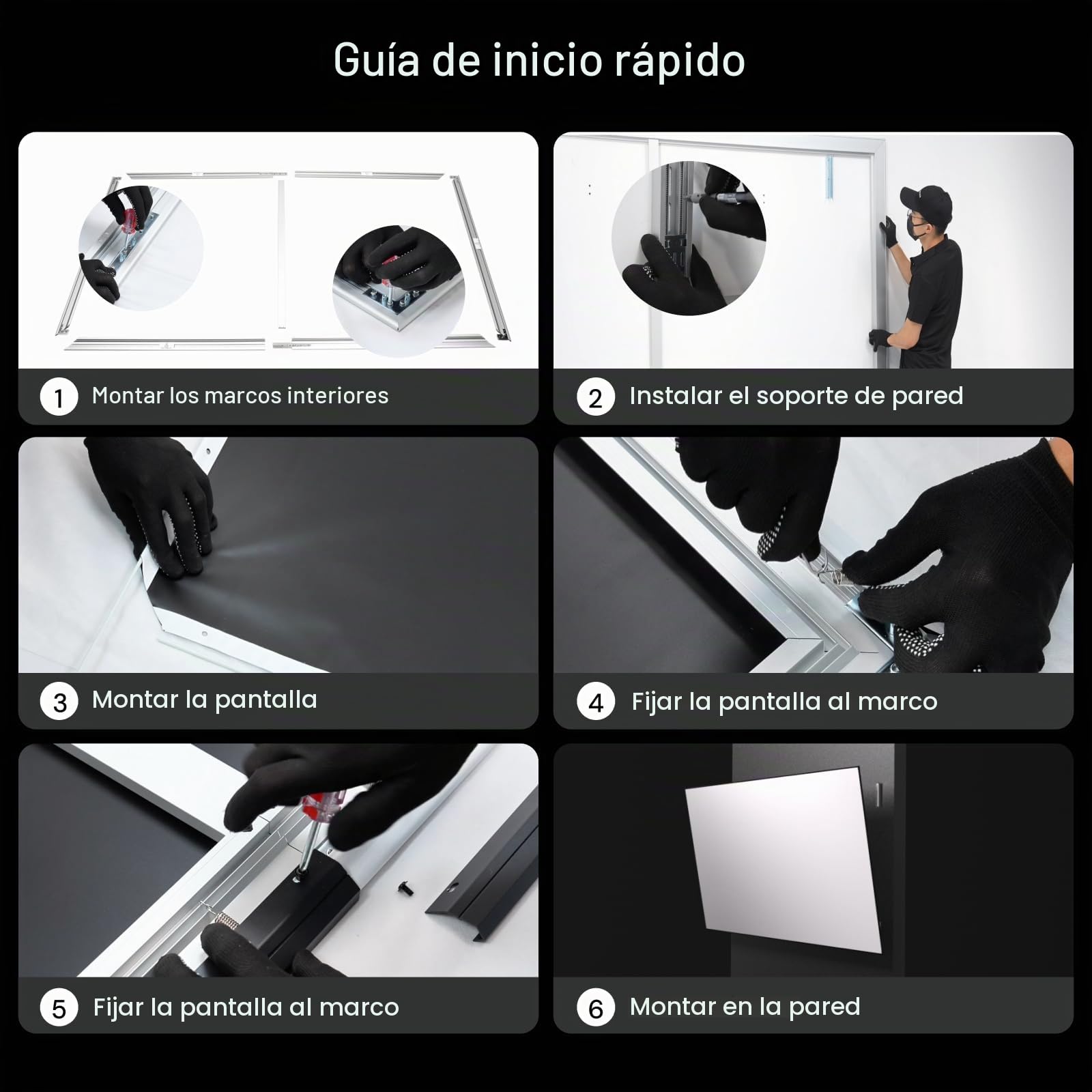 Valerion Pantalla de proyector de Marco Fijo de 120 Pulgadas, Ganancia de 1.3 dB, Mejora de la Calidad de Imagen del 80%, 4K/8K Ultra HD, Compatible con 3D, Funciona con proyectores de Largo Alcance