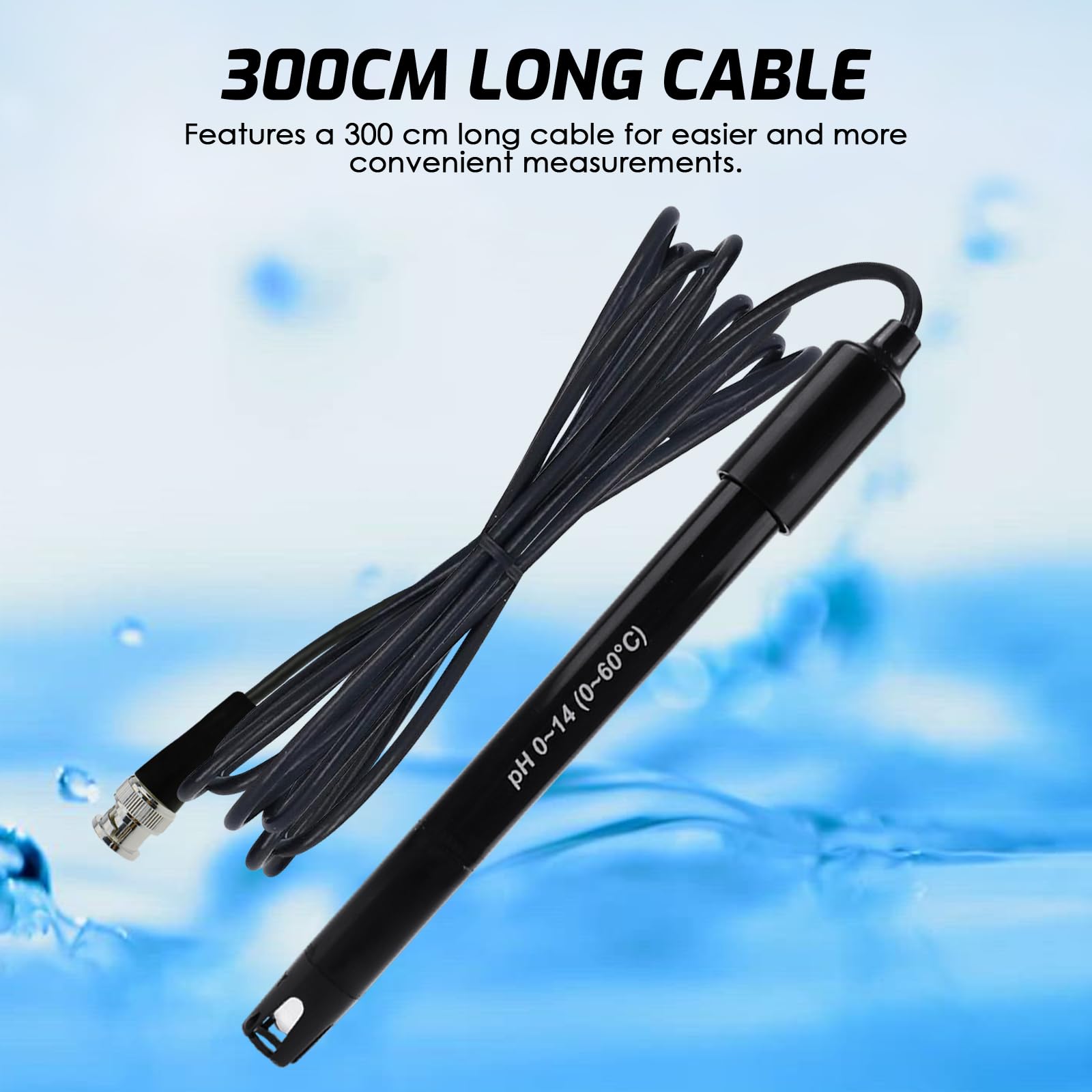 Kit De Remplacement Pour Aquarium Hydroponique Plante Piscine Spa 0-14 Sonde D'électrode De Ph Connecteur Bnc, Câble De 300 Cm Pour Capteur De Test De Contrôleur De Moniteur De Ph (BNC pH Electrode)