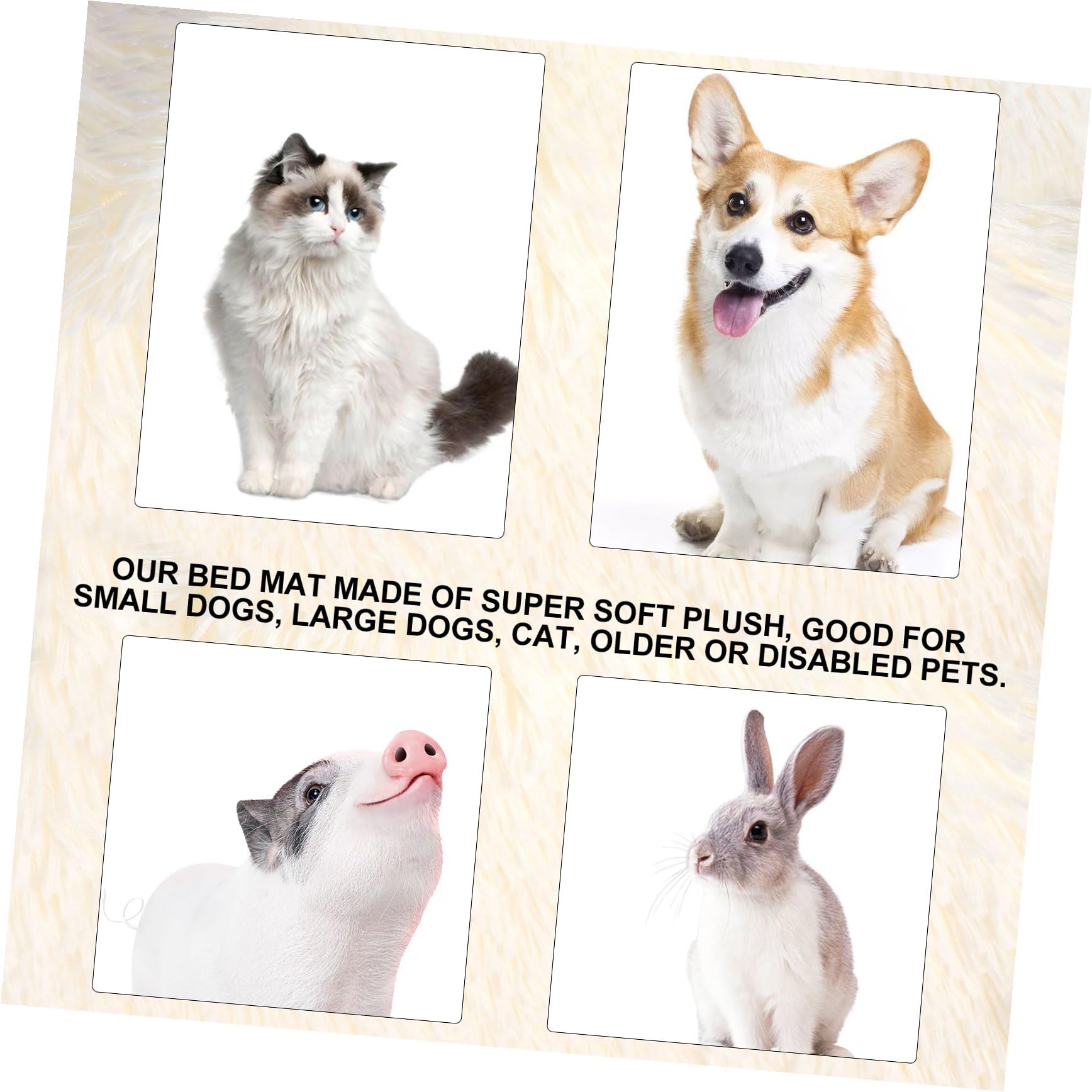 SUPVOX Coperta Peluche per Cani e Gatti, Cuscino lungo Doppio Strato Bianco