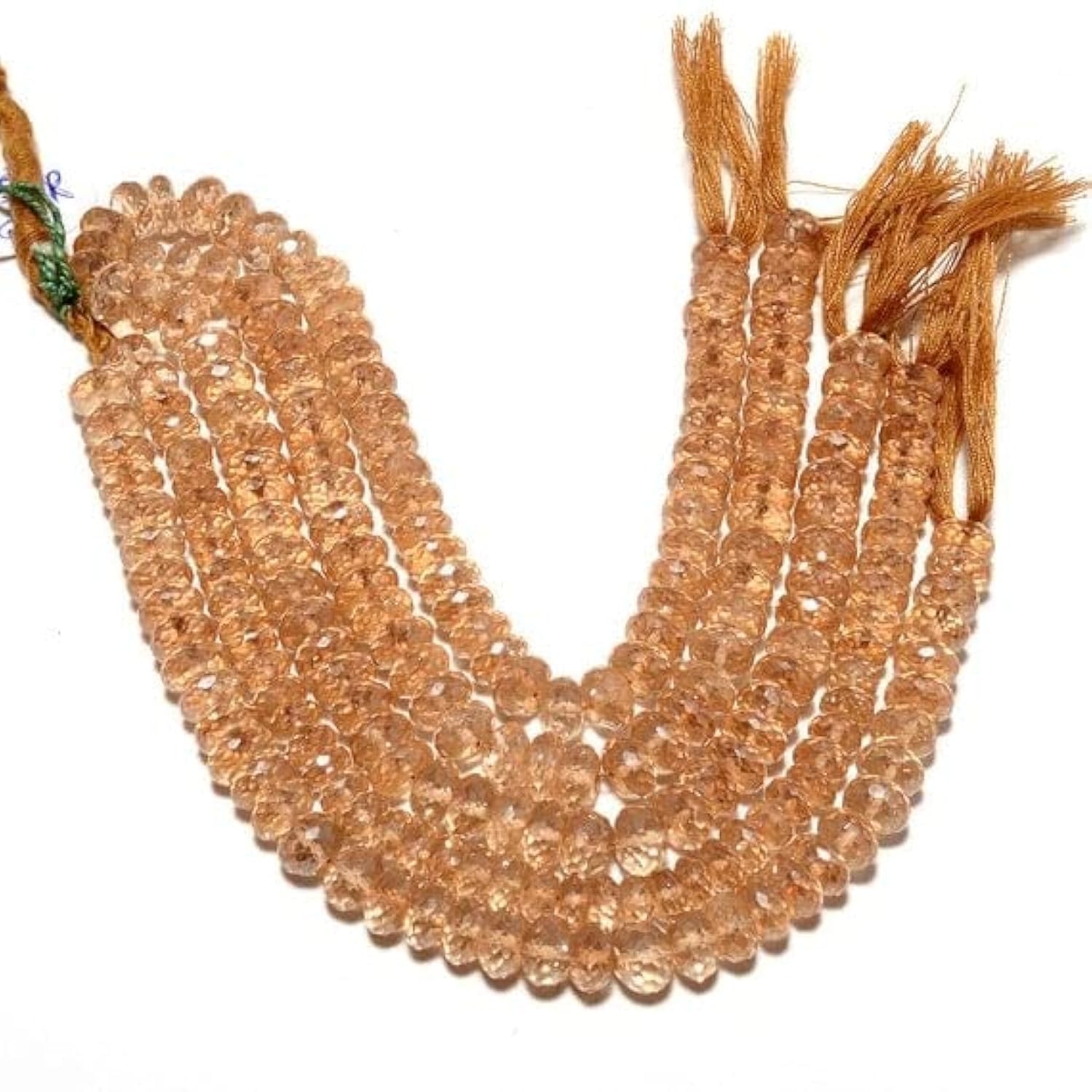 LKBEADS Powlekany kolor cytrynowy, mikro fasetowane koraliki rondelle, koraliki 9 mm, sznurek 20 cm