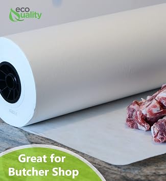 White Butcher Paper 18 x 1000 ft - Roll for Butcher, Freezer Paper Great for Restaurants, Food Service, Butcher, Meat, Freezer, BBQ (18 inch x 1000 Feet)