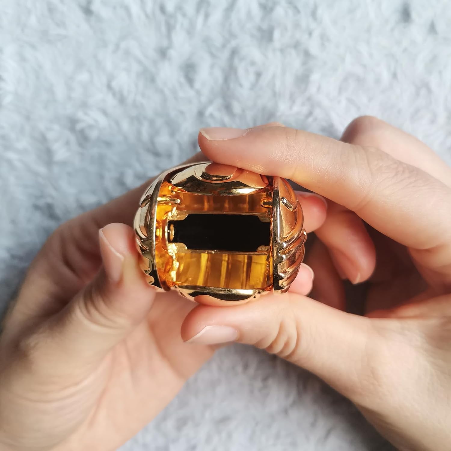 Golden Engagement Ring Box for Proposal Metal Jewelry Box Small Earring Box with Holder