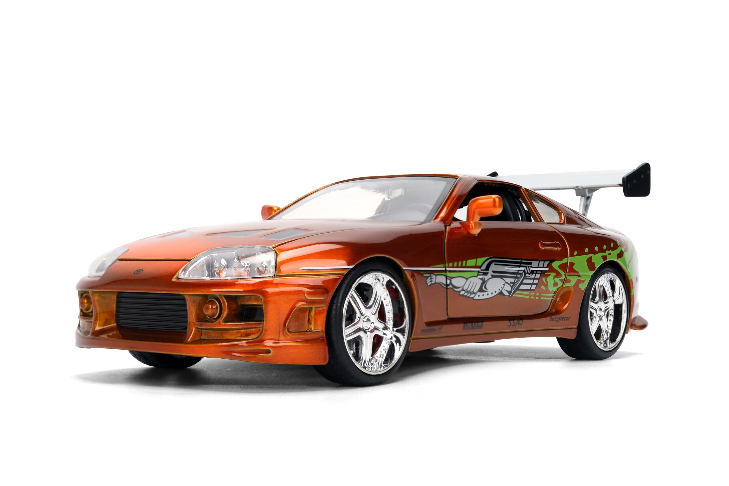 Modellino di auto pressofuso compatibile con Fast & Furious 25th Anniversary Edition 1:24 Brian's Toyota Supra in colore spazzolato di Jada
