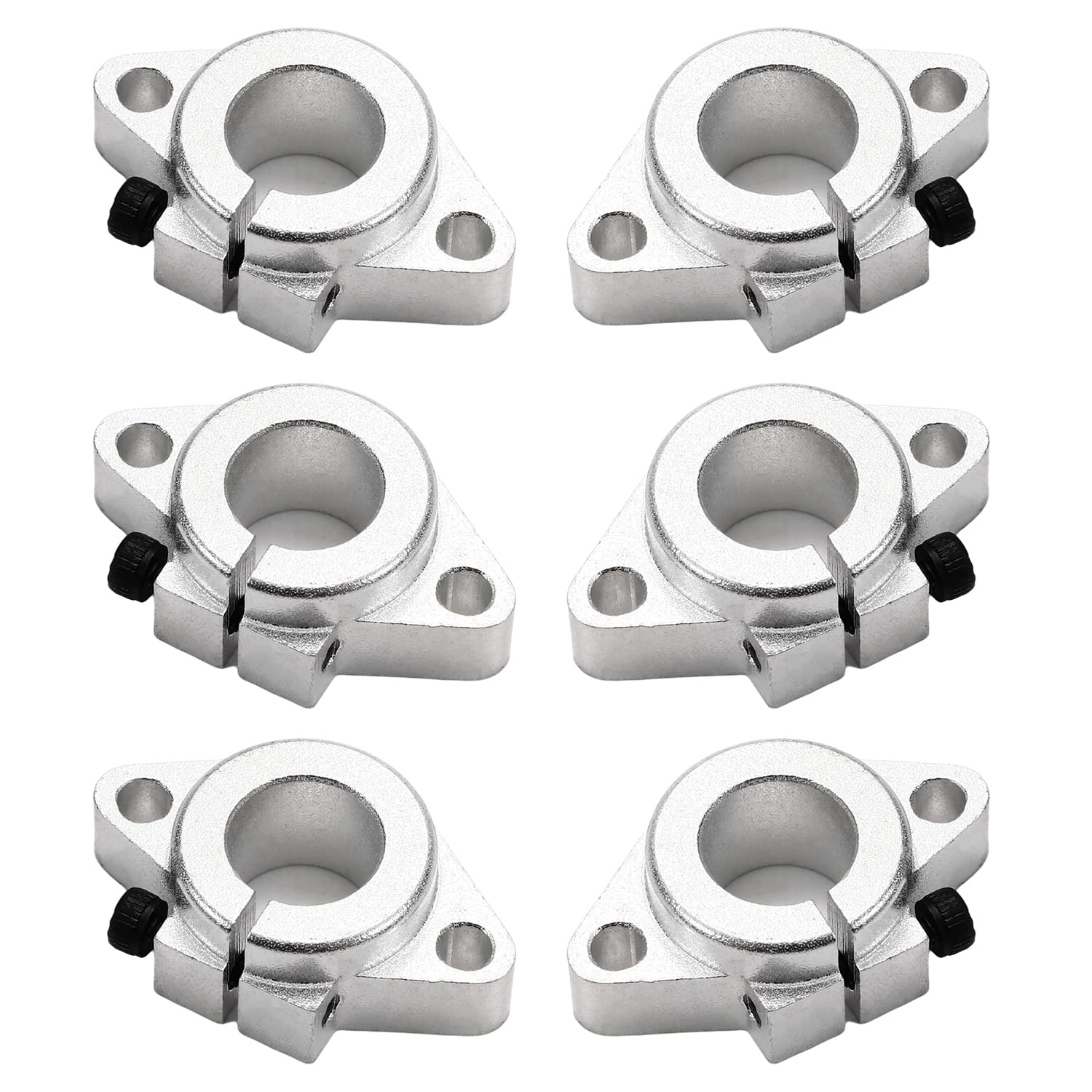 Bettomshin 6Pcs SHF16 Linear Clamping Rod Rail Shaft Support Guide Motion for 0.63inch Diameter Shaft Aluminum Alloy