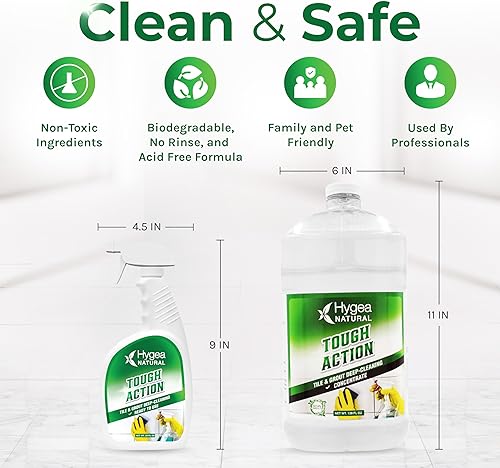 Miniatura 3 de Hygea Natural Tough Action - Limpiador de azulejos y lechadas Duo - Limpia profundamente la suciedad y la suciedad, acondiciona y mejora el color de