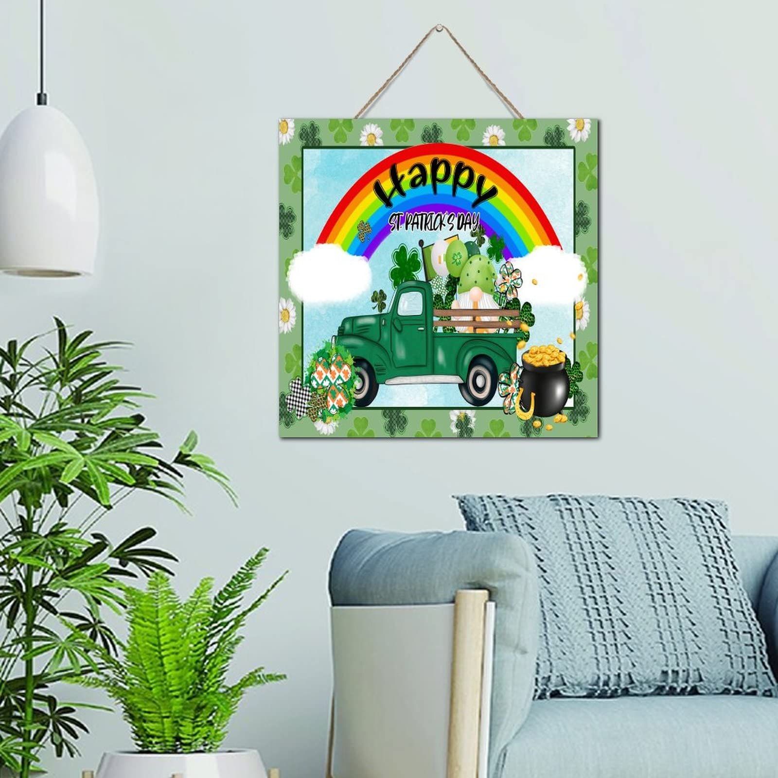Letrero de madera decorativo para un hogar cálido y lleno de primavera