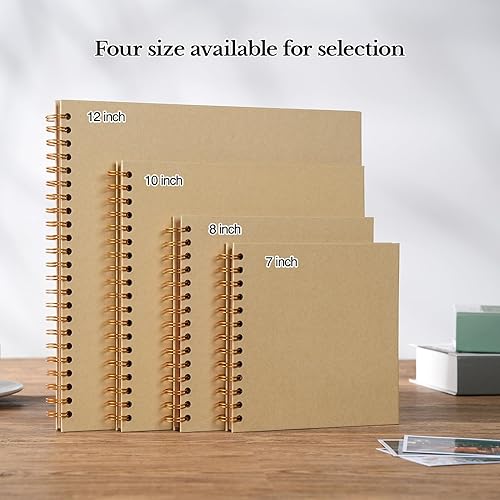 Miniatura 6 de potricher Álbum de recortes DIY de 8 x 8 pulgadas, 40 páginas, papel kraft de tapa dura, álbum de recortes, álbumes de fotos, libro de recuerdos