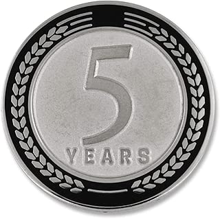PinMart 5 Years of Service Award Employee Recognition Gift Lapel Pin - Black - coolthings.us