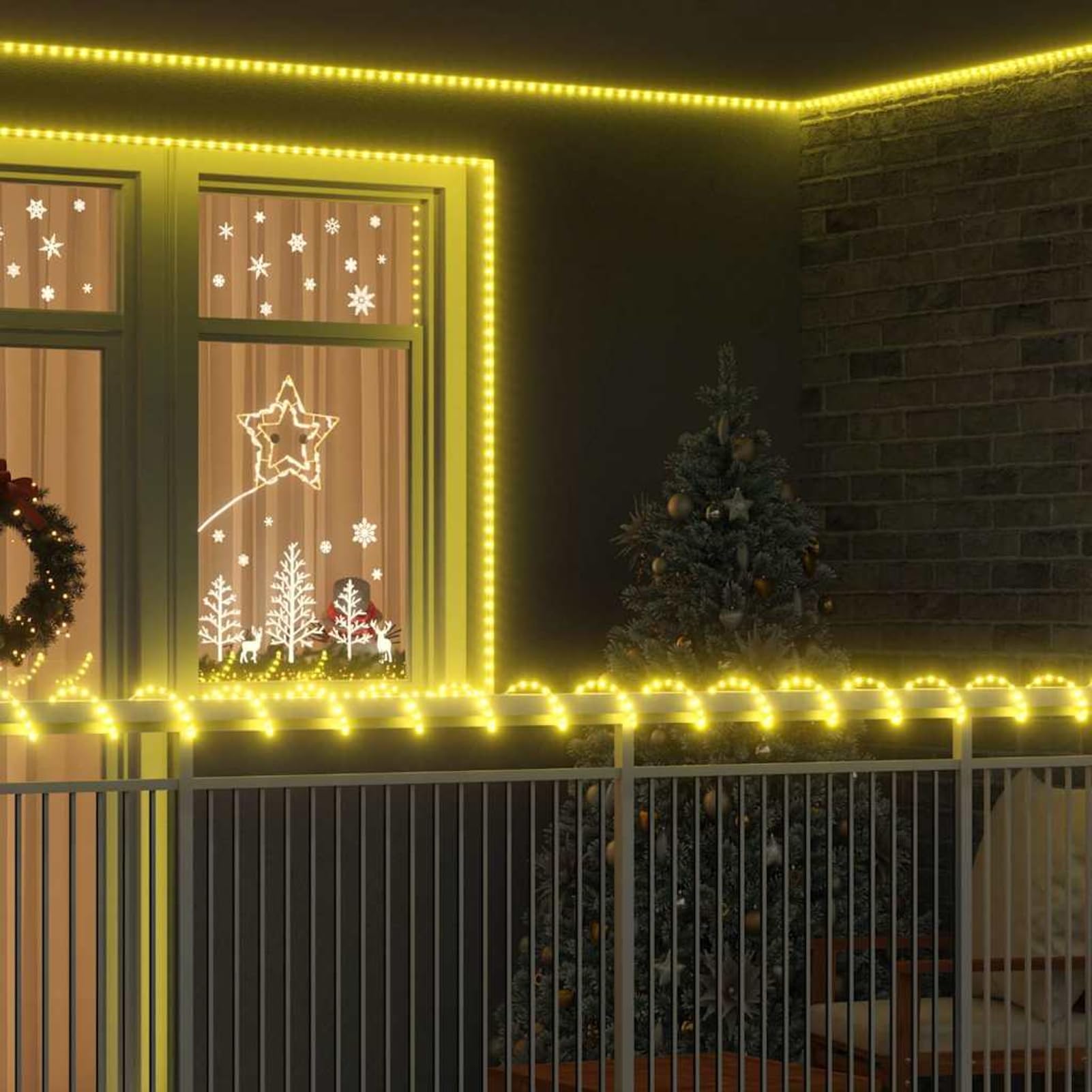 Homgoday Festbeleuchtung Lichterschlauch Dekoration - Warmweiß - PVC & Kupfer - Indoor & Outdoor Weihnachtsdeko Model42018918