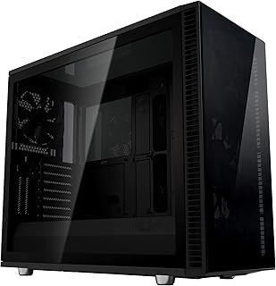 Fractal Design Define S2 Vision - Mid Tower Computer Case - High Airflow and Silent - PSU Shroud - Modular Interior - Water-Cooling Ready - USB Type C - Dark Tint Tempered Glass Side Panel - Blackout