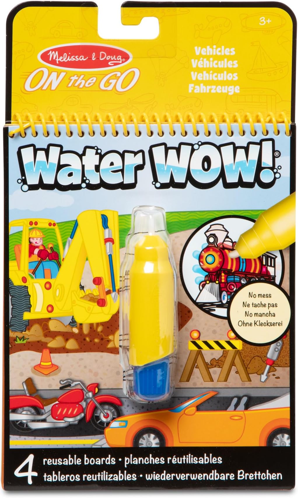 Water WOW, Vehicles Magic Painting Book with Water Pen, Colouring Books for Children Age 3 4 5 6 7, Travel Toys for Toddlers on Plane Activities for Kids