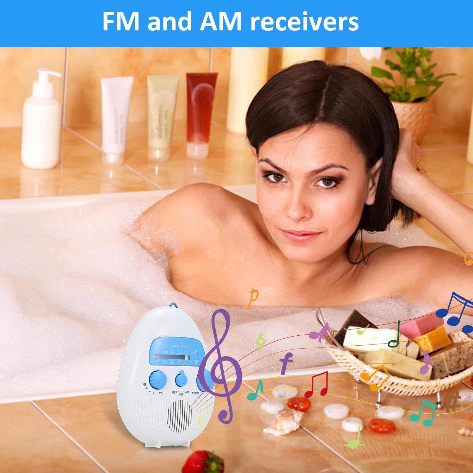 Radio de Poche Am FM,Radio de Douche Am FM Portable,Radios de Poche Radio personnelle | Conception de Bouton de Haut-Parleur intégré récepteur FM et Am Son Clair pour Hommes Femmes