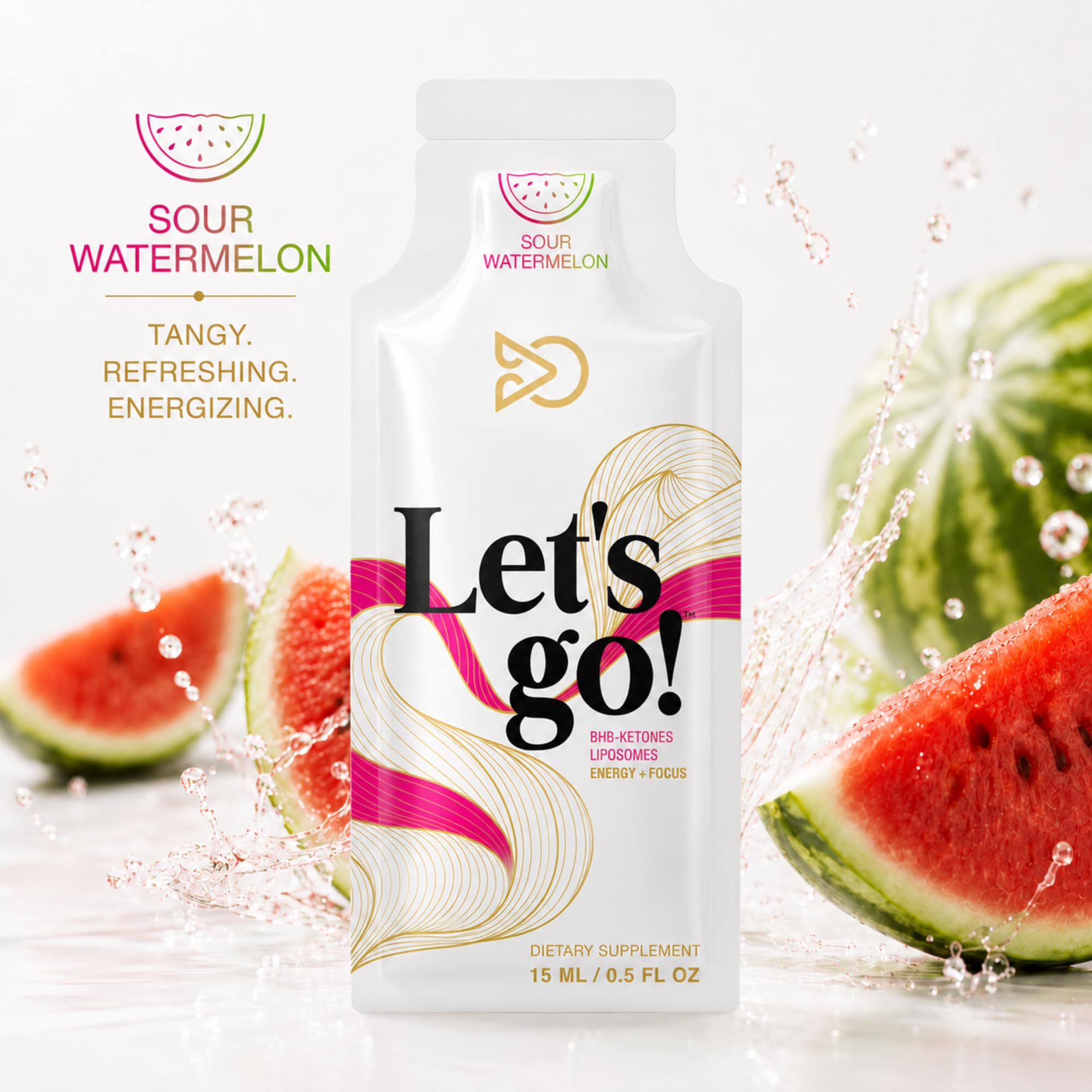 LET GO BHB Ketone Gel, Liposomal, Caffeine Free Energy, Watermelon, 14ct — Amazon image 5