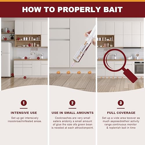 Miniatura 6 de Cebo de gel para cucarachas para interiores y exteriores - 4 tubos, control de cucarachas listo para usar