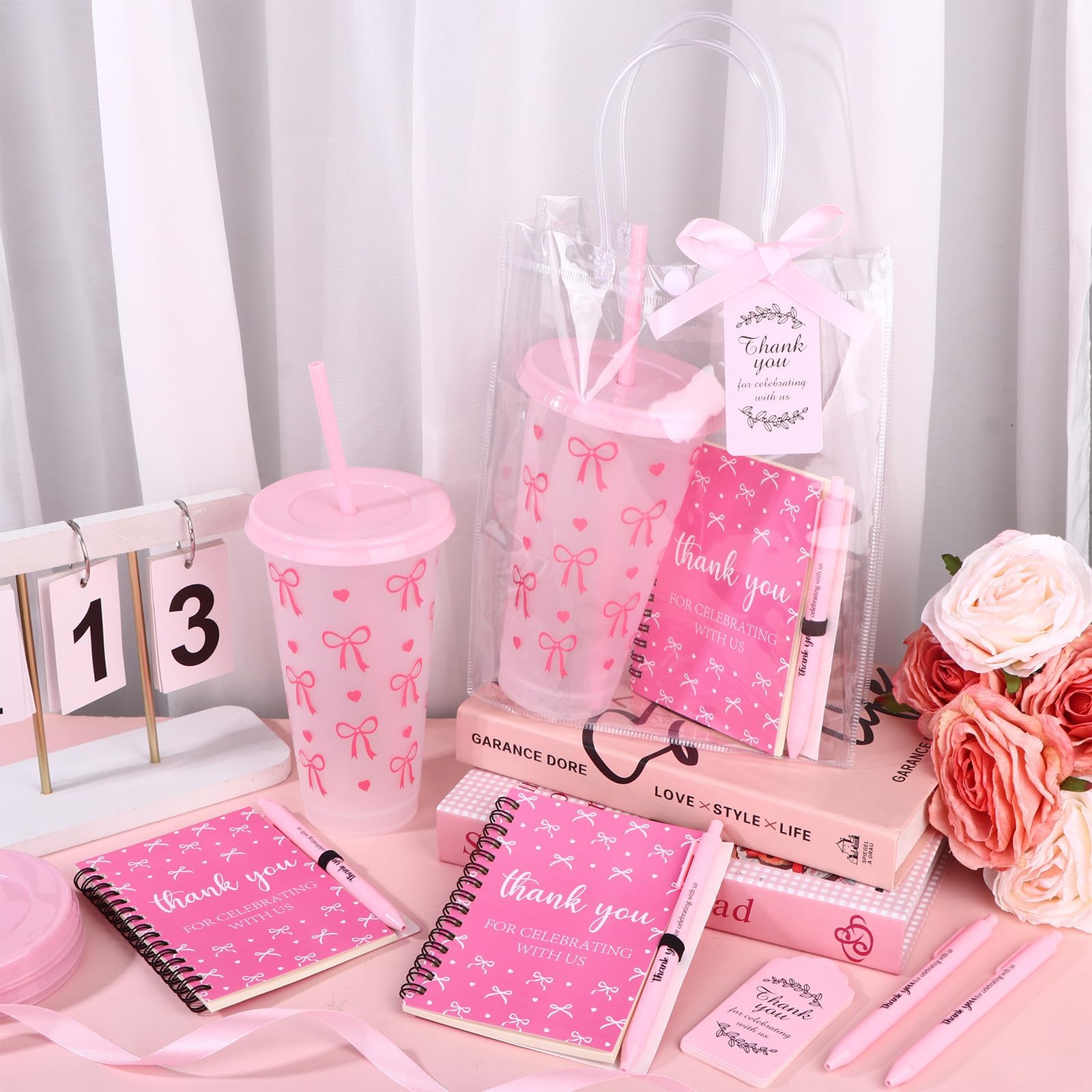 30 Stück Gastgeschenke für Babypartys für Gäste, wiederverwendbare Becher mit Deckel, Strohhalm, Dankeschön, Geschenk, Notizbuch, Kugelschreiber, Grußkarte, Tasche, Babyparty, Spielpreise, Spieler