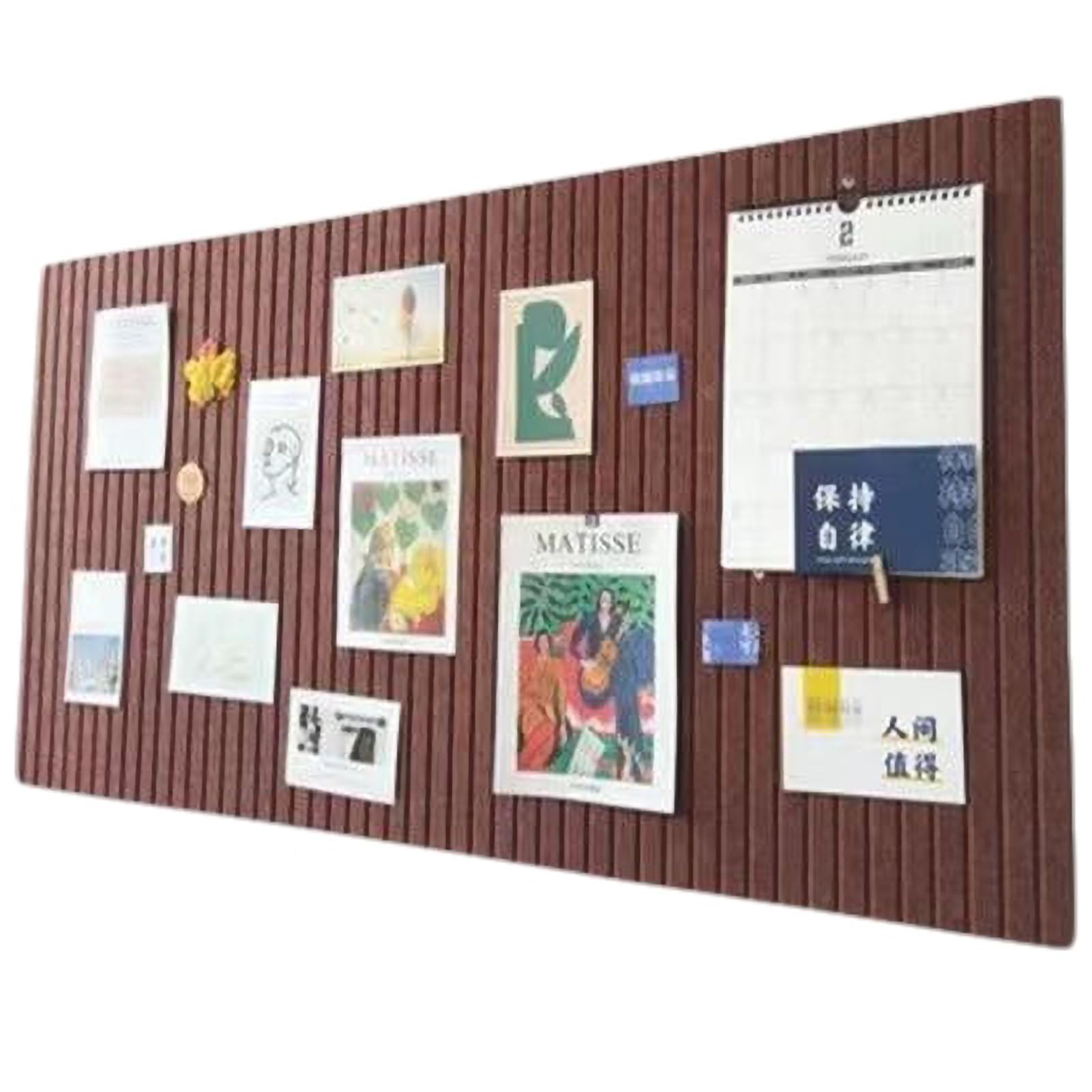 XIUCAI Color Self-Adhesive Felt Pin Board, Modern Aesthetic Home Decor Wall Display Board, for Office Workplace Classroom Kids Room, with Push Pins,Dark Coffee,80 * 120cm