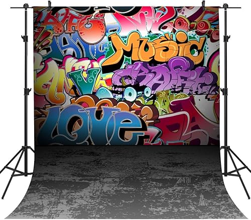 Fondo de vinilo de graffiti de los años 80 y 90, decoración de fiesta de cumpleaños, hip-hop, fondo de fotografía personalizado, accesorios de disponible en Yaxa Colombia