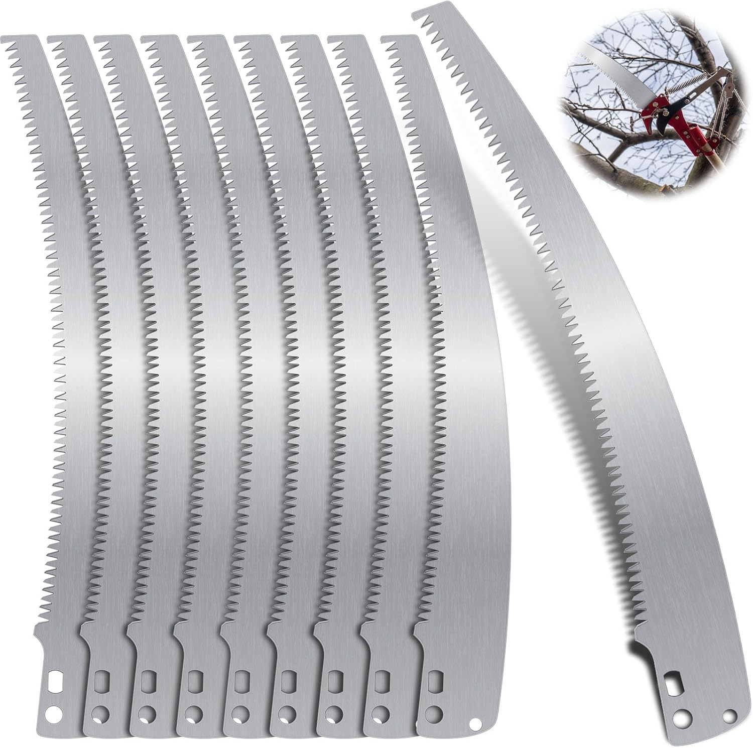 Yaocom 10 Pcs 12 Inch Pole Saw Blade Tree Pruner Replacement Blade Compatible with Corona TP 3841 TP 3811 TP 3714 TP 3712 TP 3702 TP 2712 TP 2612 TP 2512 Pruning Saws Trimmers, 3 Cutting Surface