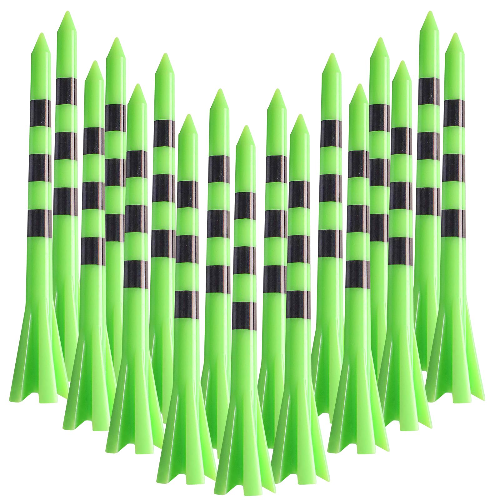 FINGER TEN Golf Tees Plastic Unbreakable 2 3/4 3 1/4 Inch Value 50 Count, 83mm 70mm Tee Durable Pro Upgrade Step Up Long Premium Color White Blue Orange Green Mixed (Aqua, 3 1/4 Inch(83mm)) — image 1