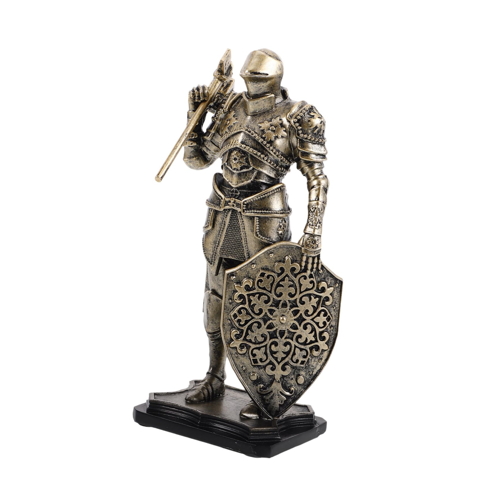 HANABASS Figurine Chevalier Rétro en Résine Dorée pour Salon et Bureau