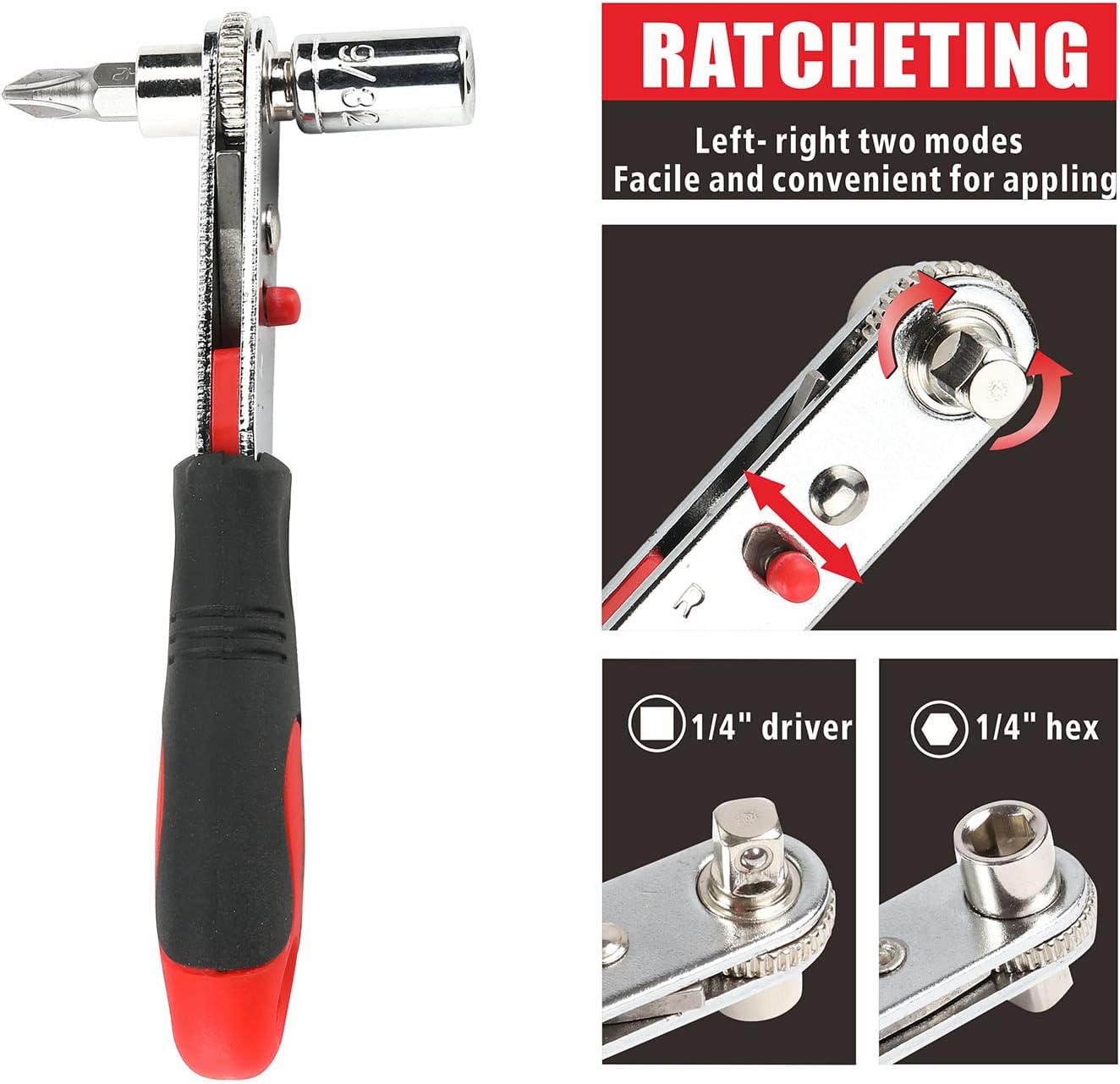 X-STEEL 35PCS Ratchet Screwdriver Bit Set & Socket Kit,CR-V Steel Multi Bit Ratchet Screwdriver Set with Storage Box,Magnetic Ratchet Handle Tool Kit for Furniture,Computer, Bicycle Repair & DIY image 4