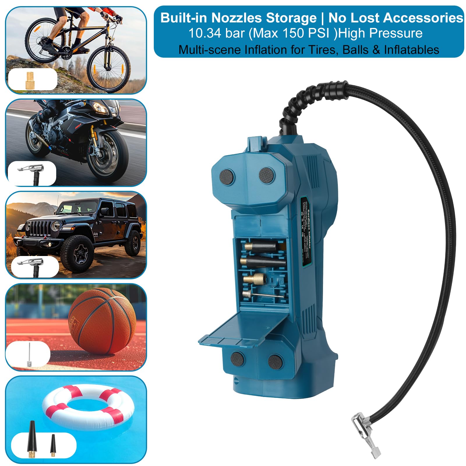 Powarobor Akku-Kompressor Set für Makita 18V Akku,2x 3.0Ah Akkus+Ladegerät