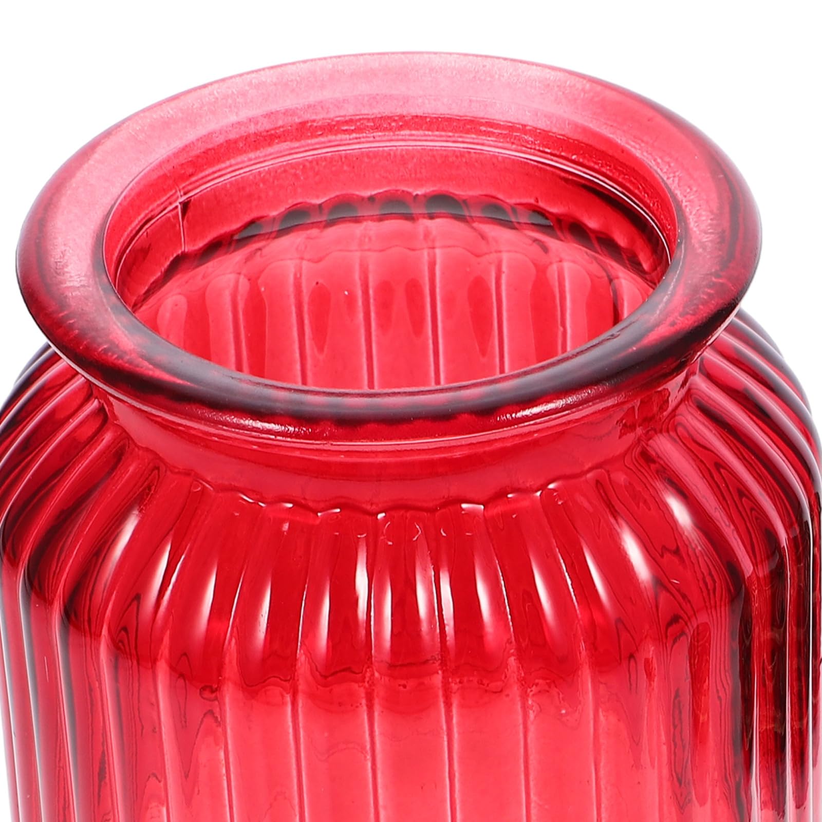 Garneck Recipiente de Almacenamiento de Vidrio Tapa de Resina Roja Sellado Hermético 11 CM de Diámetro X 145 CM de Alto Contenedor Multifuncional para Cocina y Hogar Adecuado para Té