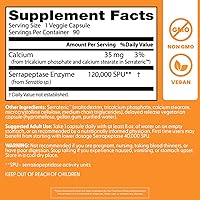 Vista 4 de Doctors Best Serrapeptasa de alta potencia, apoya la salud sinusal 120,000 SPU, sin OMG, veganas 90 cápsulas vegetarianas