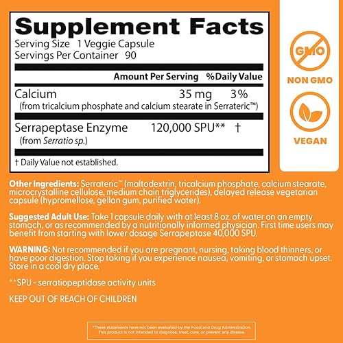 Miniatura 4 de Serrapeptase de alta potencia (120.000 de unidades)., DRB-00231, 1, 1