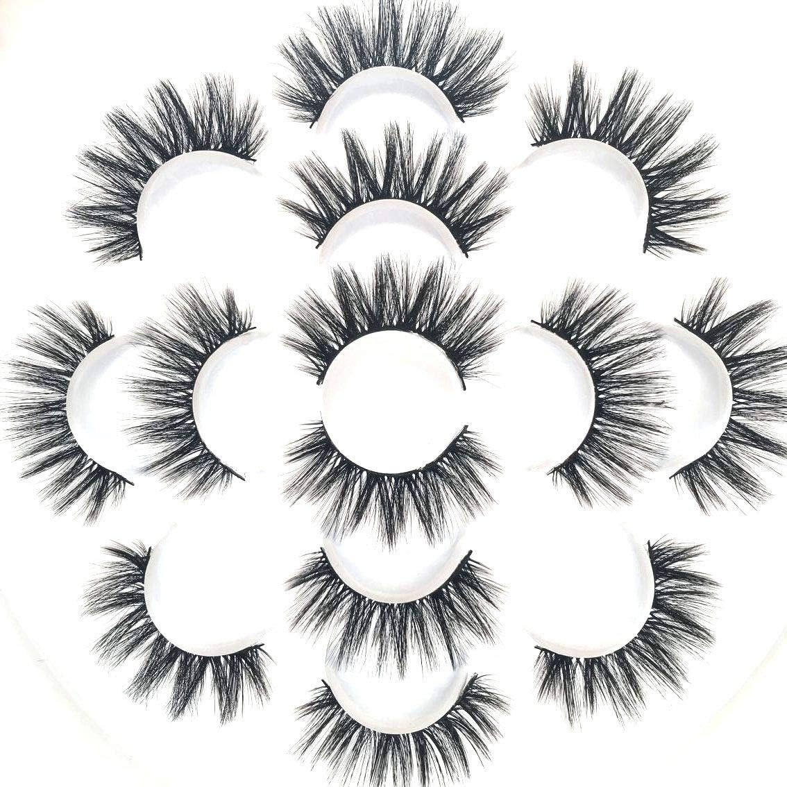 Imported Korea Fiber Faux Mink False Eye lashes Handmade Reusable Long Cross Volume Dramatic Lashes Natural Look Makeup Thick Black Fake EyeLashes