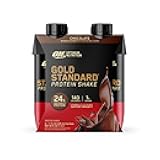 Optimum Nutrition Gold Standard Protein Shake, 24g Protein, Ready to Drink Protein Shake, Gluten Free, Vitamin C for Immune Support, Chocolate, 11 Fl Oz, Pack of 4 (Packaging May Vary)