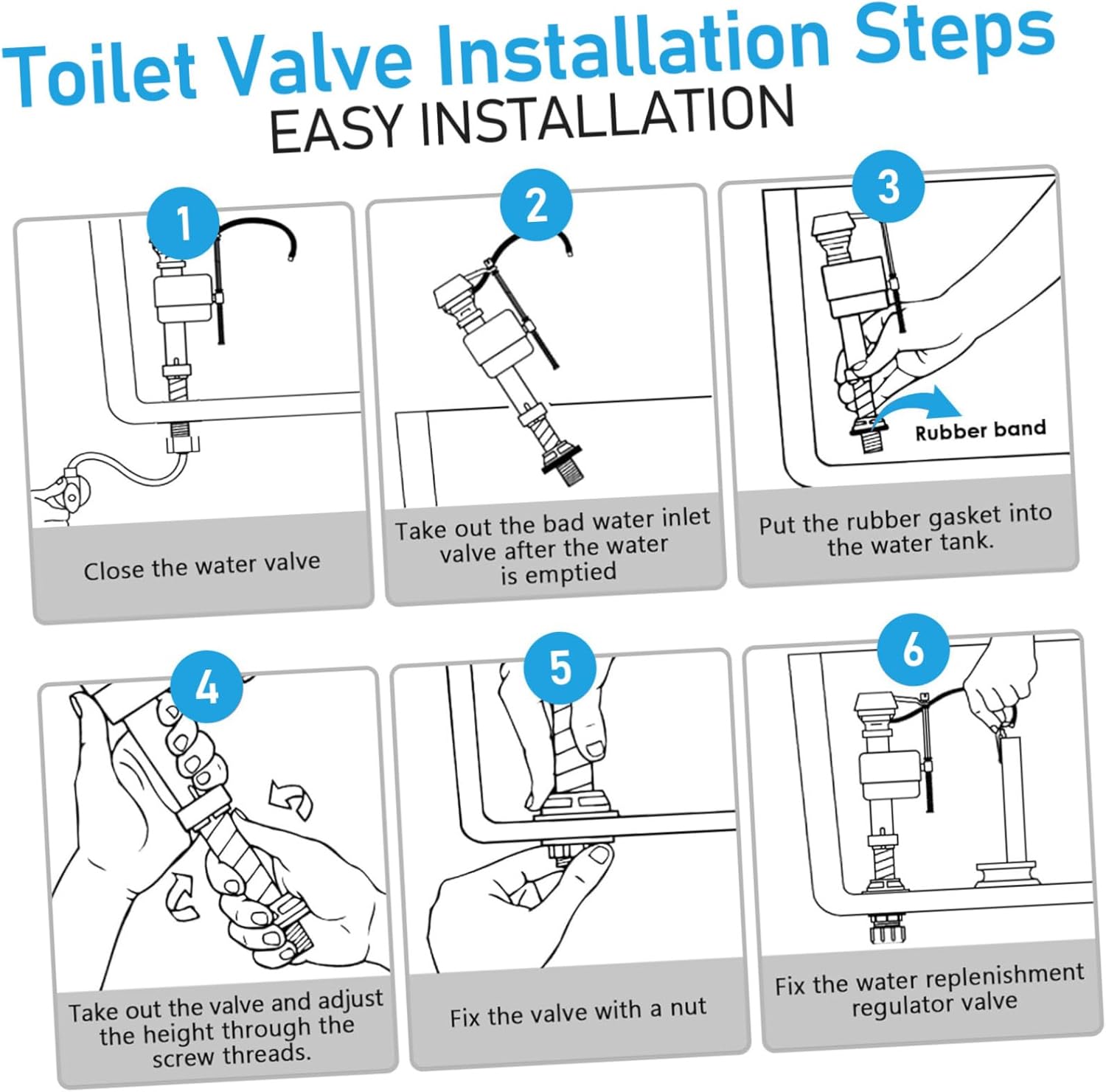 2Sets Toilet Tank Repair Kit Fill Valve and Durable Flapper Replacement Parts for Easy Installation and Water Control Toilets