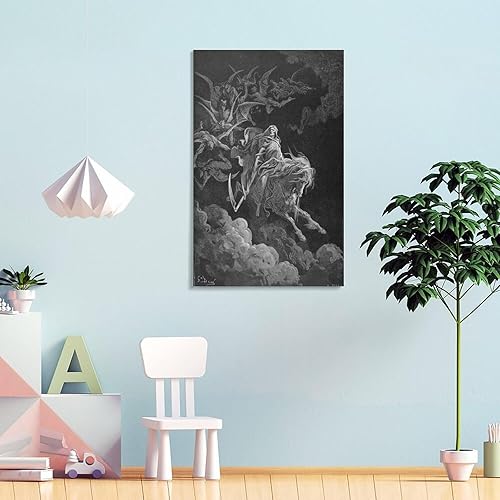 Miniatura 4 de Gustave Dore - Póster de la visión de la muerte, pintura de obras de arte, arte de pared, impresiones en lienzo, imagen colgante, decoración del