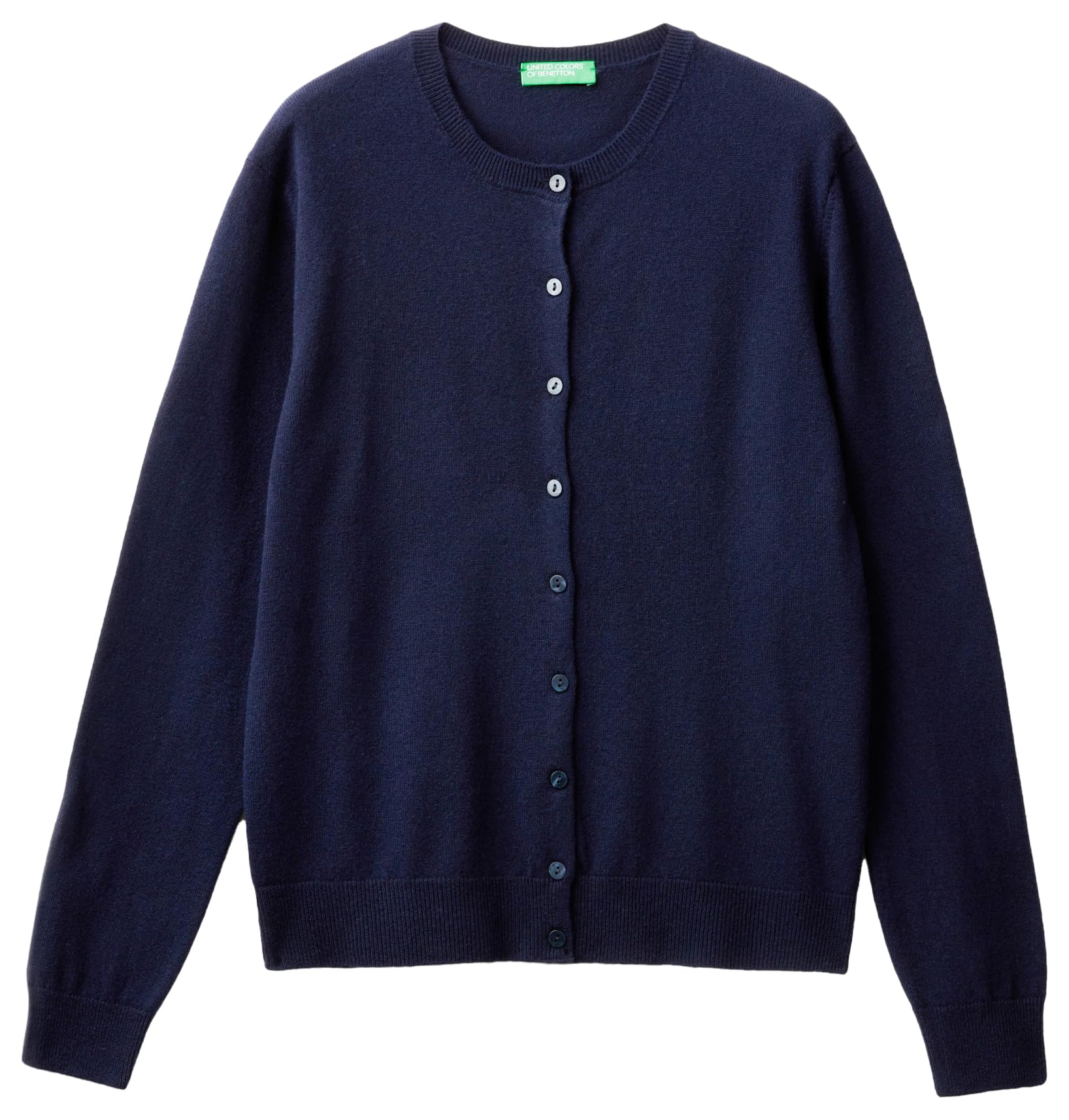 United Colors of Benetton Women's Korean Jersey M/L 1002d5485 Cardigan Sweater, Dark Blue 016, L