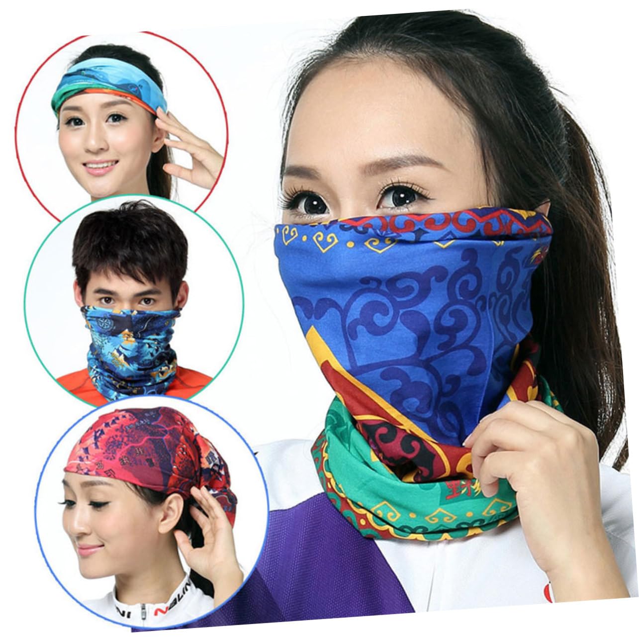 Protector de Cuello a Prueba de Sol para Ciclismo y Senderismo, 12 Piezas de Poliéster Cómodo y Transpirable con Costura Delicada para Días Calurosos Estilo Aleatorio