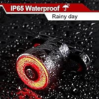 Vista 4 de Luz trasera inteligente para bicicleta, recargable por USB, luces direccionales de bicicleta con control remoto, luz trasera impermeable