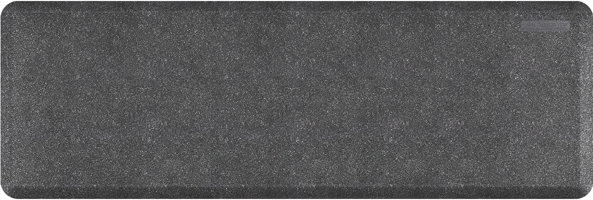 WellnessMats Granite 3/4" Polyurethane Anti Fatigue Floor Mat - Cushioned Comfort & Support for Home, Kitchen, Garage, Office Standing Desk - Non-Slip, Non-Toxic, Durable - 72" x 24" - Granite Steel