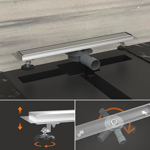 Ibergrif Stainless Steel Linear Shower Drain M42001-50, 500mm, Grey, Modern Design, Efficient Water Drainage, Easy to Install, Wide Compatibility - 6