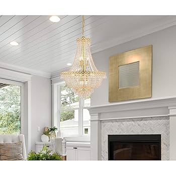 Elegant Lighting 1900D24G/RC Royal Cut Clear Crystal Century